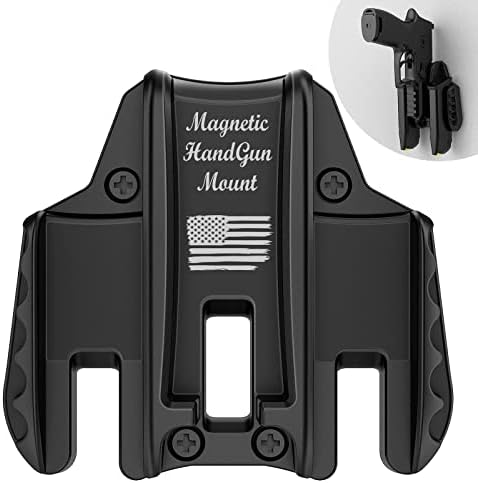 Gun Magnet Mount, Gun Magnet Gun&Mags Holder for Trucks, Cars, Cashier, Bedside, Desk, Concealed Tactical 3 in 1 Holster for Self Defense