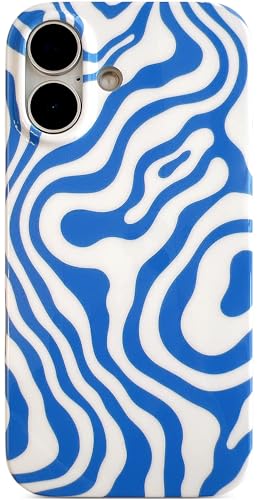 Coque iPhone 16 protection mince anti rayure motif marbre bleu Qokey
