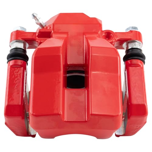 Image of TRQ Rear Left Brake Caliper w /Bracket Performance Red Drivers Side | For 2006-2011 Toyota RAV4
