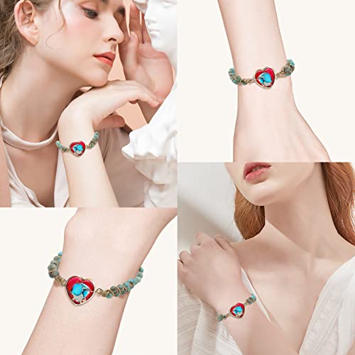 Faiyi Handmade Boho Wrap Bracelets Natural Stone Bead String Adjustable Bracelet Jewelry Gifts For Women And Girls(Blue) #TOP2