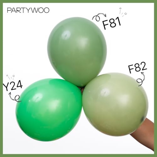 Image of PartyWoo Pink and Green Balloon Arch Kit Garland 140pcs Different Sizes of 18 12 10 5 Inch Metallic Gold Baby Pink Sage Green Sand White Nude Gold Confetti Balloons for Birthday Party Decorations