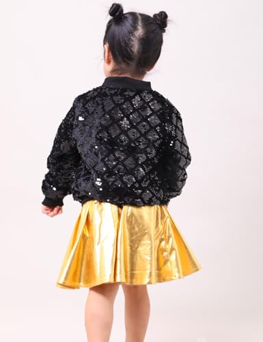 Image of Cilucu Kids Jackets Girls Boys Plaid Sequin Zipper Coat Jacket for Toddler Girls Birthday Outerwear Clothes