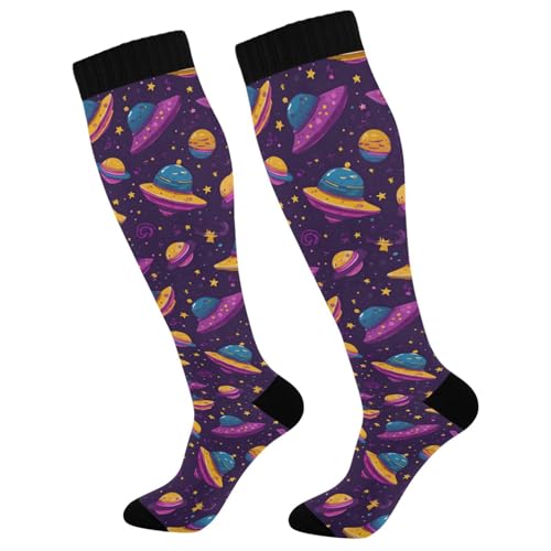 Image of Wusikd Pirate Skulls Compression Socks for Women and Men Circulation Cute Long Socks for Athletic Running 1