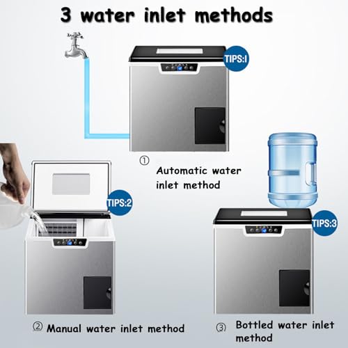 Countertop Ice Maker Machine for Home & Kitchen, 1.8L Capacity, Produces 40kg Daily, Large & Small Bullet Ice, Self-Cleaning Function, Compact & Efficient Ice Cube Maker