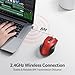 acer Wireless Mouse, 3 Adjustable DPI Ergonomic Computer Mouse 2.4GHz USB Receiver, 6 Buttons, Cordless Optical Tracking, Battery Indicator, Portable Mice Wireless for Laptop, PC, MacBook Pro (Red)