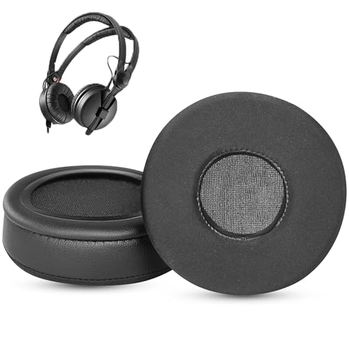 Almohadillas de repuesto para auriculares Sennheiser HD25, almohadillas auriculares de cuero proteínico con gel refrigerante y espuma viscoelástica para HD25 Plus/Lite/SP/HMD25/HME25/HMEC25 (negro) miniatura 1