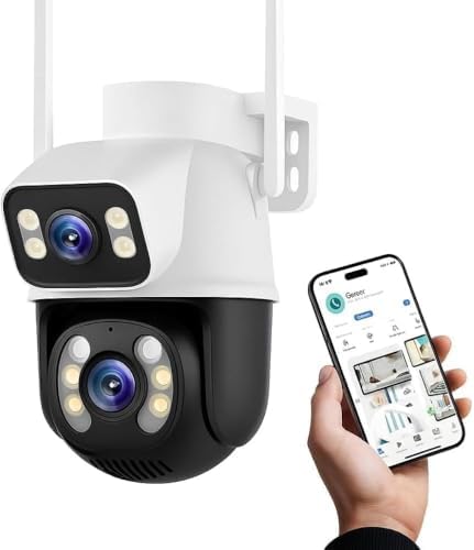 Câmera de Segurança WiFi Externa HD 3MP, IP Sem Fio com Visão Not...