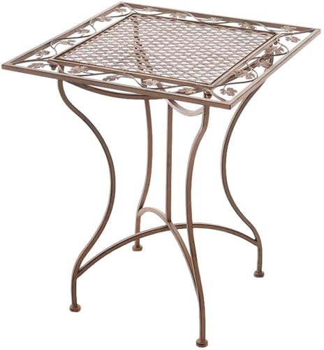 CLP Table de Jardin Asina Carree 60 x 60 cm, Style Art Nouveau Romantique en Fer, Finition...
