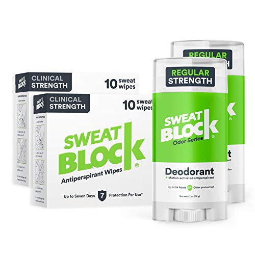 SweatBlock Clinical Strength Wipes (2 boxes) + SweatBlock Deodorant (2 Sticks)