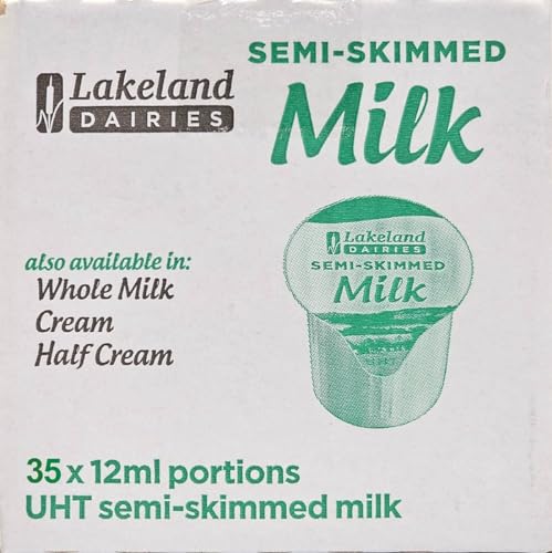 35x Semi-skimmed UHT Milk 12ml Individually Wrapped Mini Portions Pots Jiggers Lakeland