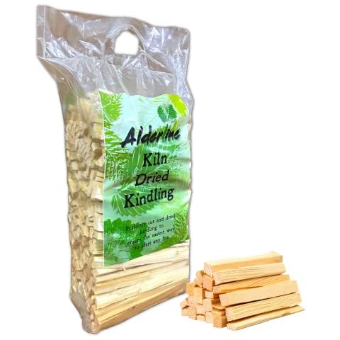 Alderline Premium Kiln Dried Kindling Wood - Perfect for Starting Open Fires, Wood Burner Stoves, BBQ, Log Burner, Pizza Oven, Camp Fire, Fire Pit and More (1 Net) Cover