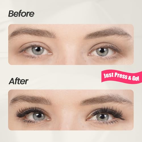 GlamReal Self Adhesive Glueless Lash Clusters Classic Cateye Style Press-On Lashes No Glue Needed Eyelashes Extensions with 0 Burden Feel (Classic Cateye)
