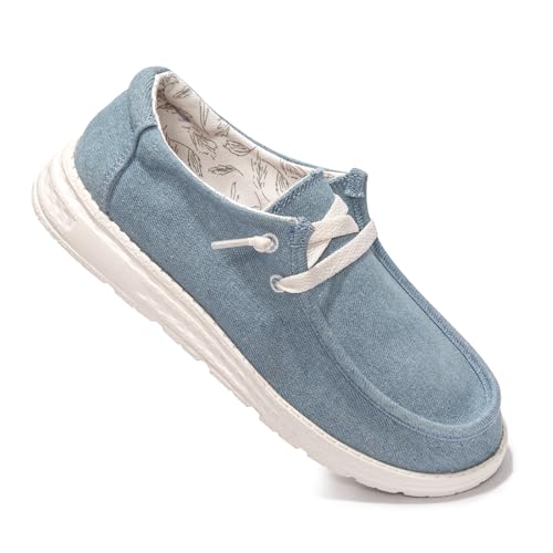 Image of Women's Canvas Loafers, Comfortable Slip-On Walking Shoes