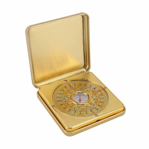 Brújula Feng Shui Luo Pan de hierro con tapa plegable miniatura 5