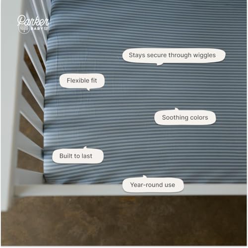 Image of Parker Baby Soft & Durable Fitted Baby Crib Sheets | Snug Fit for Standard Crib Mattresses | Machine Washable, Fade-Resistant & Modern Nursery Designs