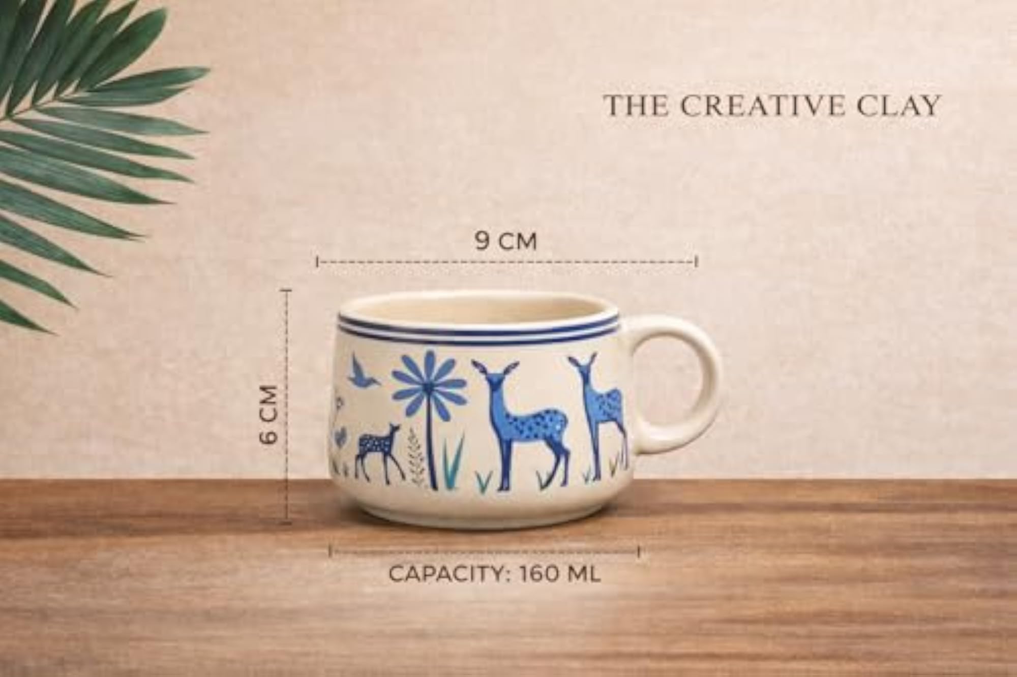 Handcrafted Blue Deer Ceramic Tea Set