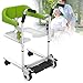 lxiluv Tragbarer Patientenlifter,Duschstuhl Mit RäDern,Elektrischer Patientenlifter,Multifunktionaler GanzköRper-Transferlifter FüR äLtere Menschen Mit Gepolstertem Sitz,Basicversion-Green