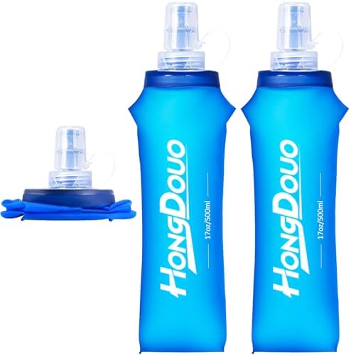 2 Packs Soft Flask, 17oz/500ml TPU Collapsible Soft Water Bottle ...