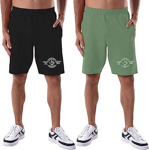 London Hills Men's Shorts Cotton Blend Shorts with Side Pockets | Shorts for Men's | Men's Cotton Shorts | Shorts for Men Combo (Pack of 2)