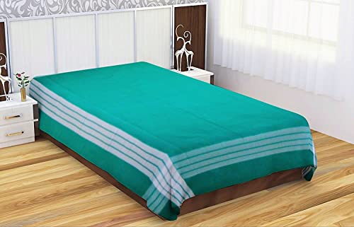 Image of TUNI MANI Pure Cotton Bedsheet with Pillow Cover for Home /Hospitals, Size : 50 inch X 90 inch (Green)