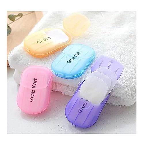 Image of Grab Kart Paper Soap Eco-Friendly Paper Soap Strips - Disposable Paper Soap Sheets for Hand Washing, Portable Travel Soap Camping Soap, Kids Hand Soap for Travel (Pack of 10)