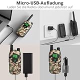 Radioddity PR-T3 Walkie Talkie für Kinder 16 Kanäle PMR446 Funkgerät für 3-12 Jahre Kinder VOX mit Taschenlampe 4KM Reichweite für Abenteuer, Outdoor, Camping, 2 Stücke