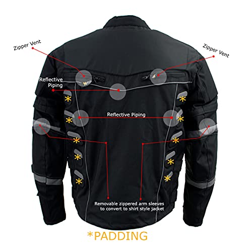 Xelement 64176 Men'S Morph Black And Grey Tri-Tex Armored Jacket thumb #3