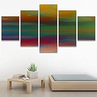 SIGNWIN 5 Panel Canvas Wall Art Modern Art Beach Coastal Expressive Global Multicolor Photography for Home Decorations Ready to Hang - 60