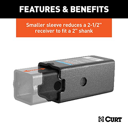 Curt 45408 Trailer Hitch Receiver Adapter Reducer Sleeve Set, 3 To 2-1/2 Or 2-Inch, 2-Piece #TOP3