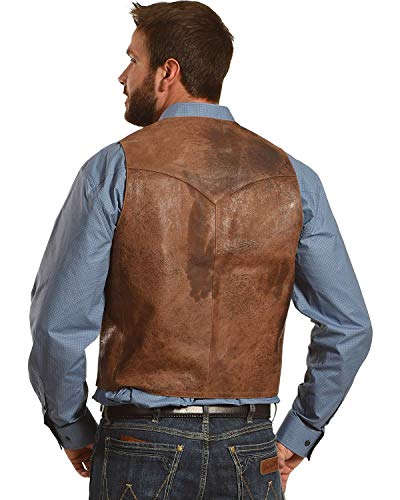 Image of Scully Men's Lambskin Leather Western Vest Brown Large