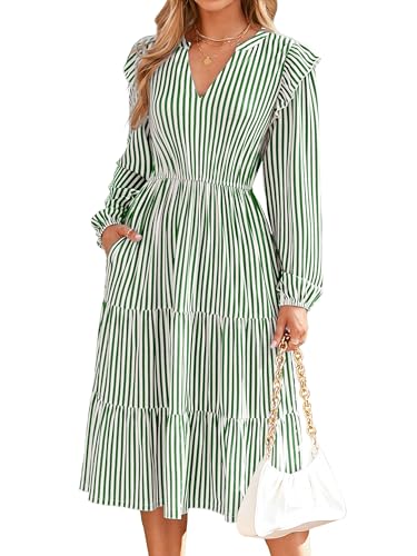 Robe mi-longue manches longues col en V résolvant le manque de confort