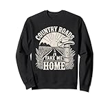 Country Roads Take Me Home Cowboy Western Virginia Retro Sweatshirt