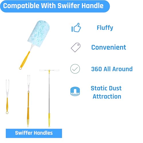 Image of 360 Degree Dusters Refills,Heavy Duty Duster Refills, Disposable Replacement Head for Cleaning, Multi Surface Refills, 30 Count Blue