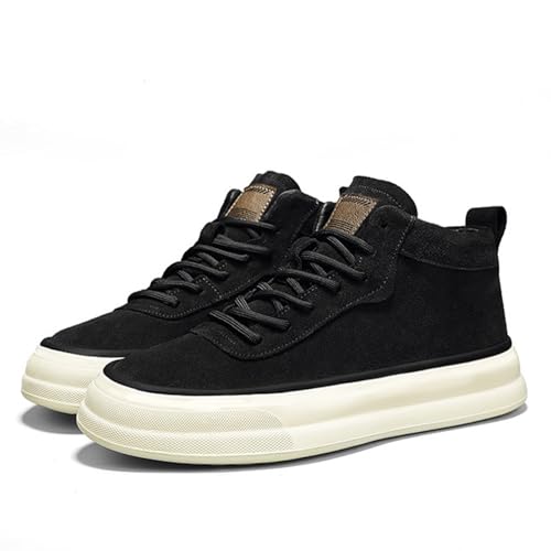 Men's Suede High Top Walking Shoes Chunky Casual Skate Shoes High Top Dress Sneakers2