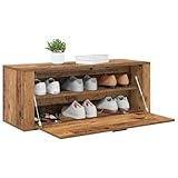 vidaXL Mobile per Scarpe con Porta Legno Vecchio 100 x 35 x 38 cm, Panca Porta Scarpe, Design Moderno, Organizer Resistente per Ingresso, Sistema a Muro Funzionale