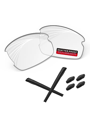 Image of PRO+ Polycarbonate Replacement Lenses & Rubber Kits /Nose Pads for Oakley Flak Series Sunglasses