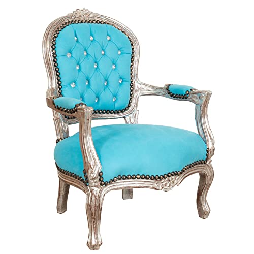 Biscottini Fauteuil Style Baroque 73x50x51 cm | Particulaire Fauteuil Louis XVI | Chaise Baroque en Bois Massif