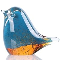 Amazon.co.jp: SUNCN ガラスの鳥の置物、ムラーノガラスの鳥の