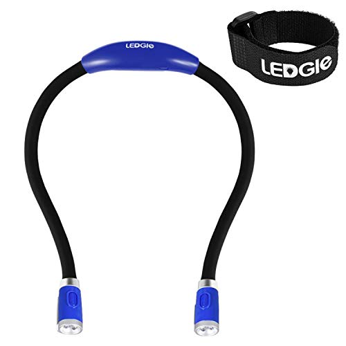 LEDGLE Rechargeable LED Book Light Neck Reading Lamp Hands Free 4 LED Beads
