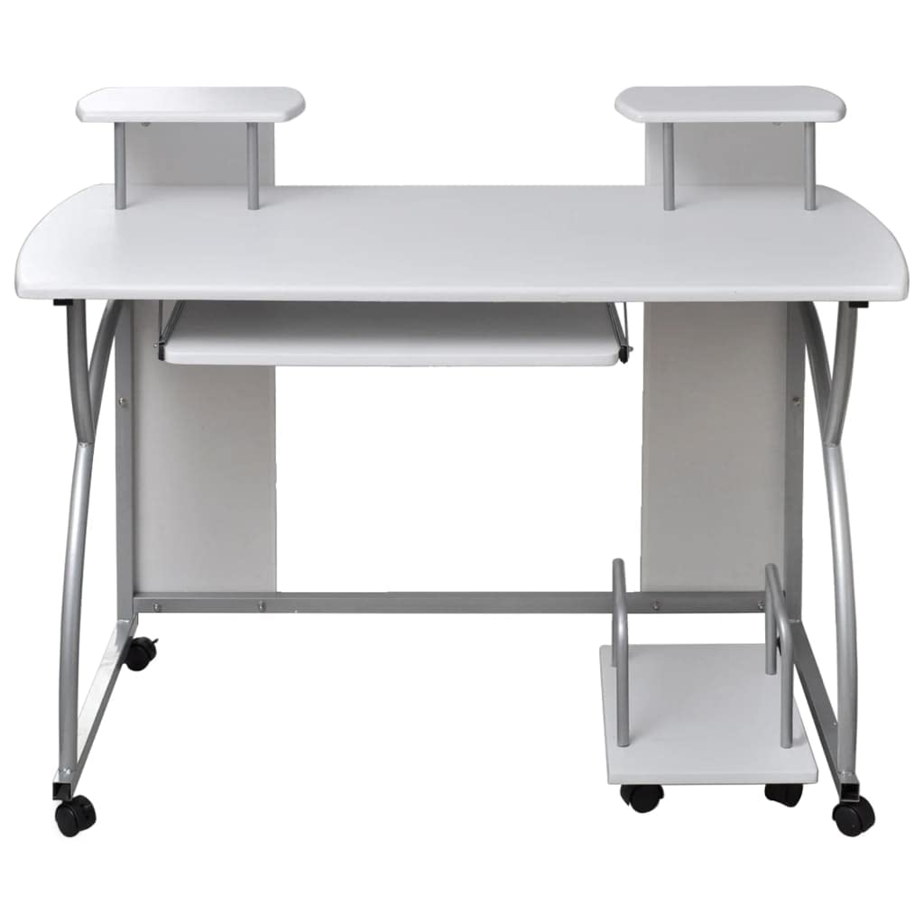 Scrivania,Supporto per stampante,Piccola postazione di lavoro in casa,Scrivania per computer in stile moderno,Scrivania da Computer Bianca 110x52x88.5 cm Legno Multistrato