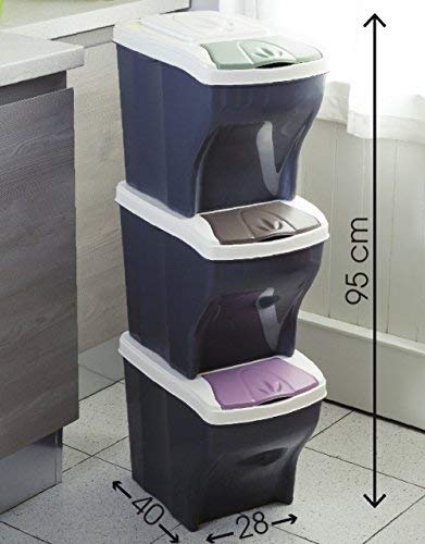 Webeingstore Cubo de Reciclaje Bama póker Elegant Tris Uso Entero Exterior, diseño