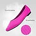 TINGRISE Women's Flats Shoes Pointed Toe Knit Ballet Comfortable Dressy Slip On Flat Pink US8