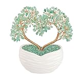 Apaeofl招財樹 金のなる木 ハート形 7つのチャクラ パワーストーン 天然石 水晶 風水 置物 縁起物 開運 幸運石 恋愛運 健康運 仕事運 金運 財運 商売繁盛祈願 瞑想 浄化 魔除け お守り 装飾品 お礼 贈り物 (グリーン・アベンチュリン)