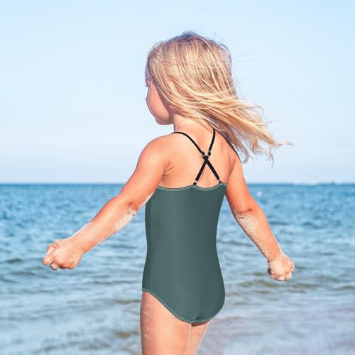 Dark Slate Gray Girl 1-Piecing Swimsuits Toddler Bathing Suit Girl Girls Swim Suit Girls' Swimwear4