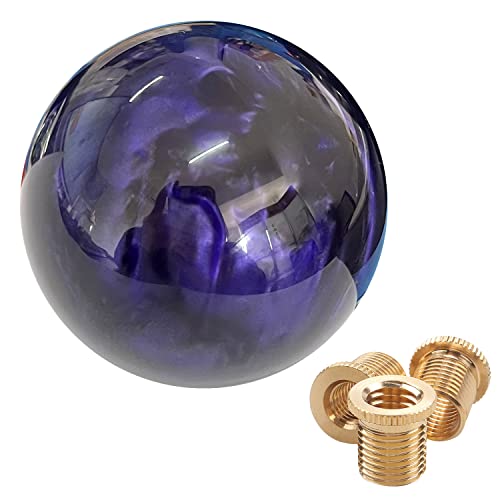 ATNVIDSG Round Ball Marble Style Shift Knob Universal Manual Shift Knob Spherical Marble Style Shift knob with 3 Adapters M8x1.25, M10x1.25, M10x1.5 (Purple)