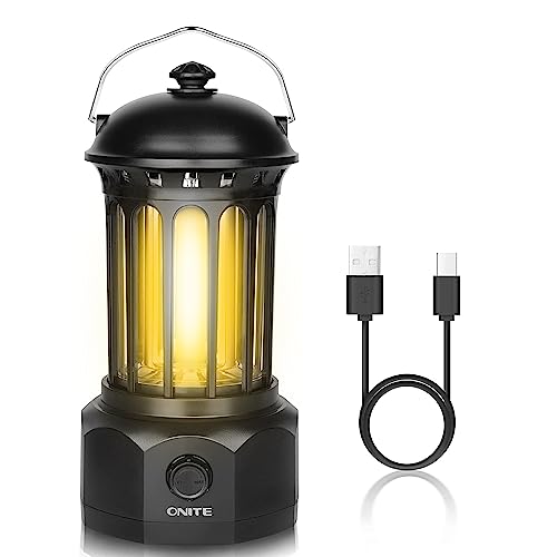 Onite LED Camping Lantern, COB Rechargeable Battery Lantern, Fully Stepless Dimmable Lantern Flashlight for Hurricane, Emergency, Survival Kits, Hiking, Outdoor Camping
