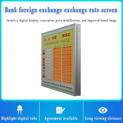 Image of Electronic Exchange Rate Display Screen,with Remote Control, Auto Time Update, for Home and Office Use