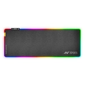 Ant Esports MP400 RGB – Gaming Mouse Pad-XL- Large Extended LED Mousepad, Anti-Slip Rubber Base with Waterproof Coating for Gamer/Office – Black.