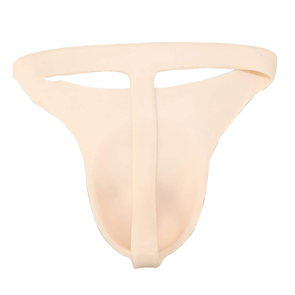 Tanga de silicona para hombre transgénero con catéter para crossdresser y ocultar ropa interior, AD56L ~ color blanco