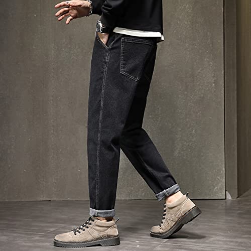 Retrobroek voor heren Modieus Informeel Eenvoudig Dagelijks Trend Persoonlijkheid Knap All Match Washed Denim Commuter-broek - Afbeelding 3